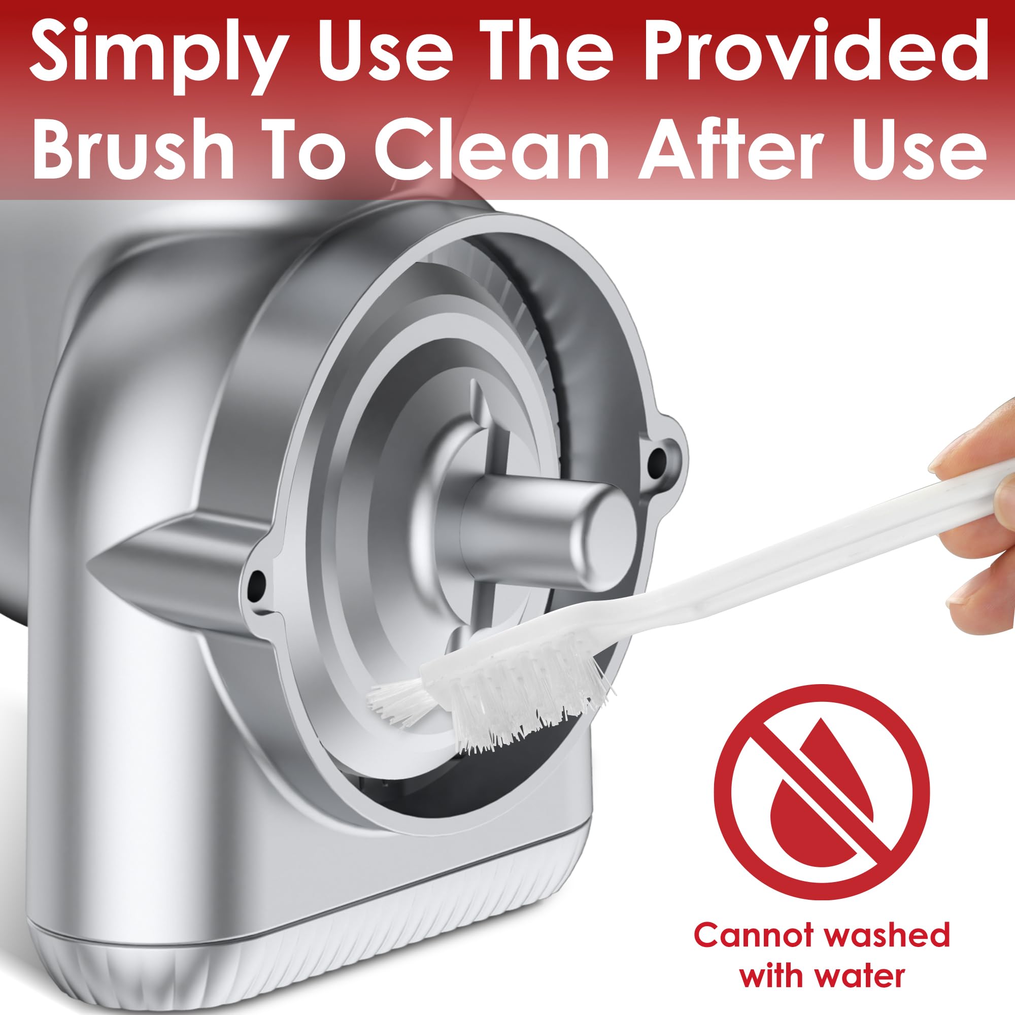 KITOART grain mill detachable grinding chamber close-up for easy cleaning