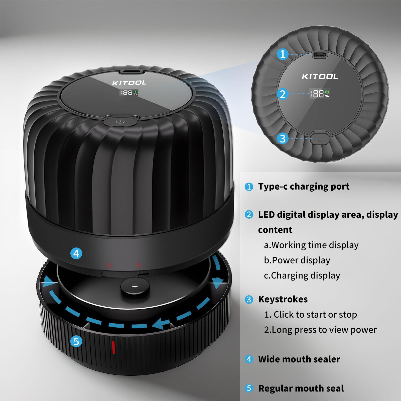 KITOOL wide-mouth jar lids pack ready for sealing