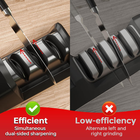 KITOOL 3-stage diamond abrasives refines and restores kitchen knives.