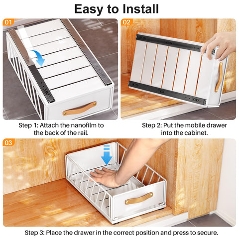 Kitstorack easy-access pull-out design reduces bending.