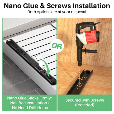 Kitstorack easy install with screws or adhesive mounting for flexible setup.