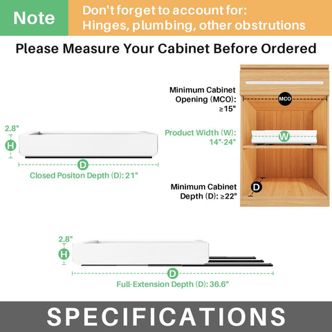 Kitstorack heavy-duty metal drawer slides provide smooth, durable support for cookware.