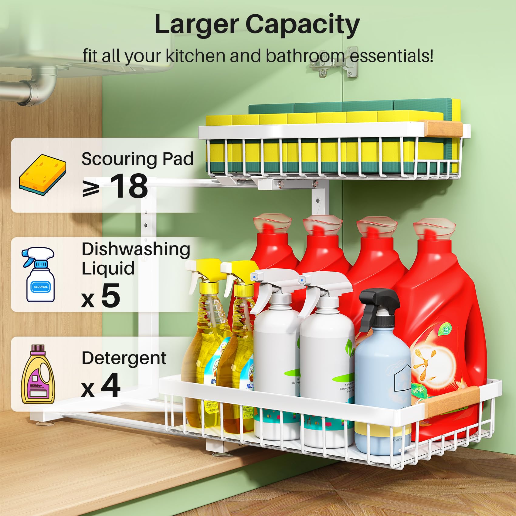 Kitstorack heavy-duty metal structure supports long-term kitchen storage.