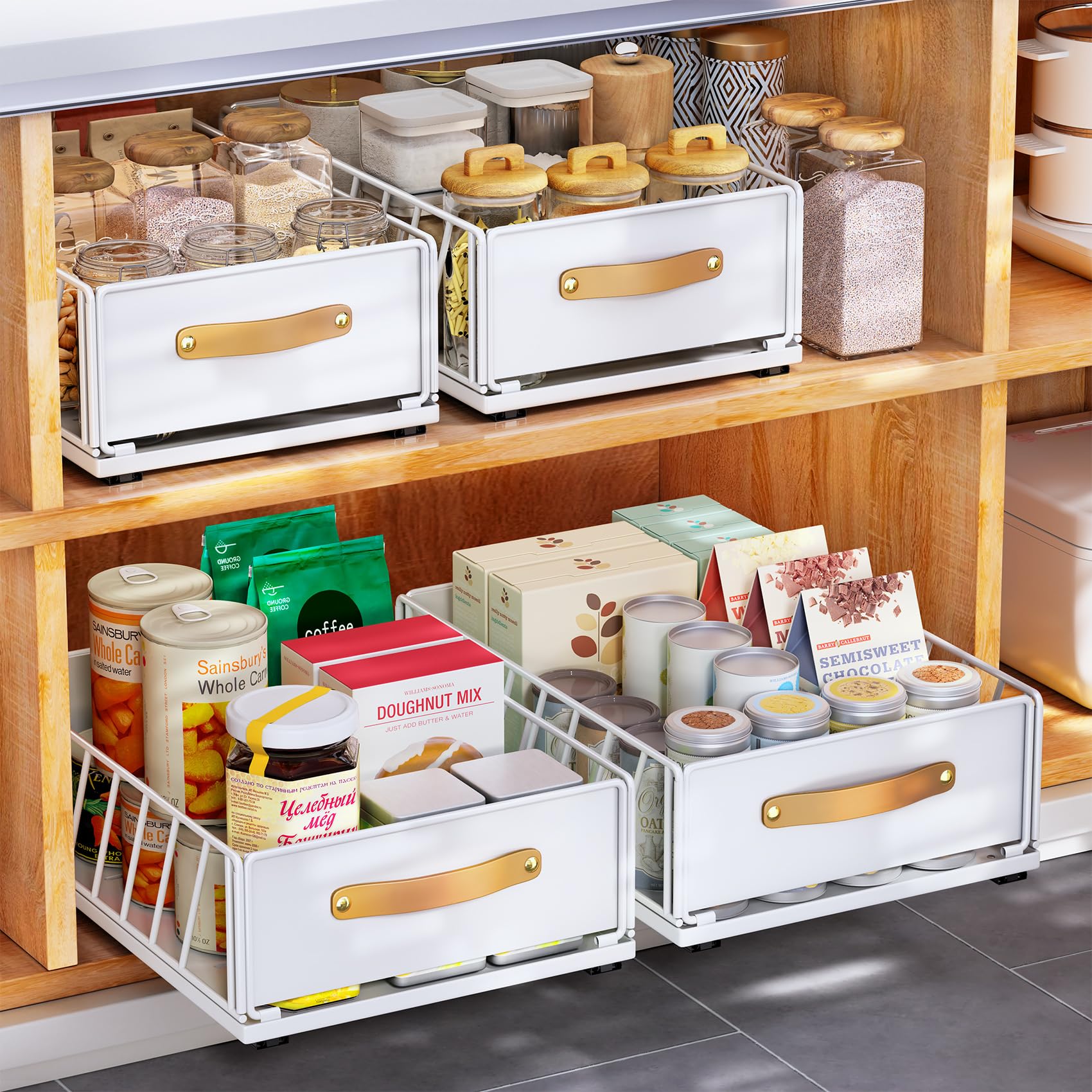 Kitstorack pull-out organizer with adhesive installation for quick setup