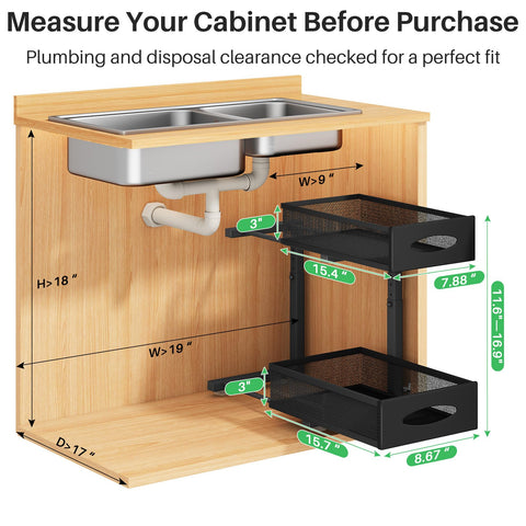 Kitstorack under-sink bottom drawer pulls out for deep storage