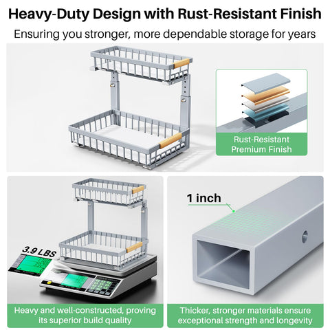 Kitstorack under-sink organizer slide-out design saves bending and reaches