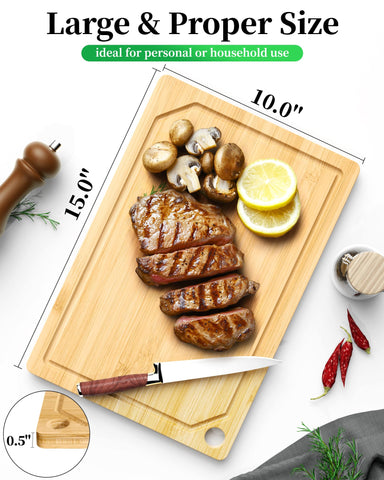 Kitsure bamboo cutting board 11x7 compact for quick fruit prep.