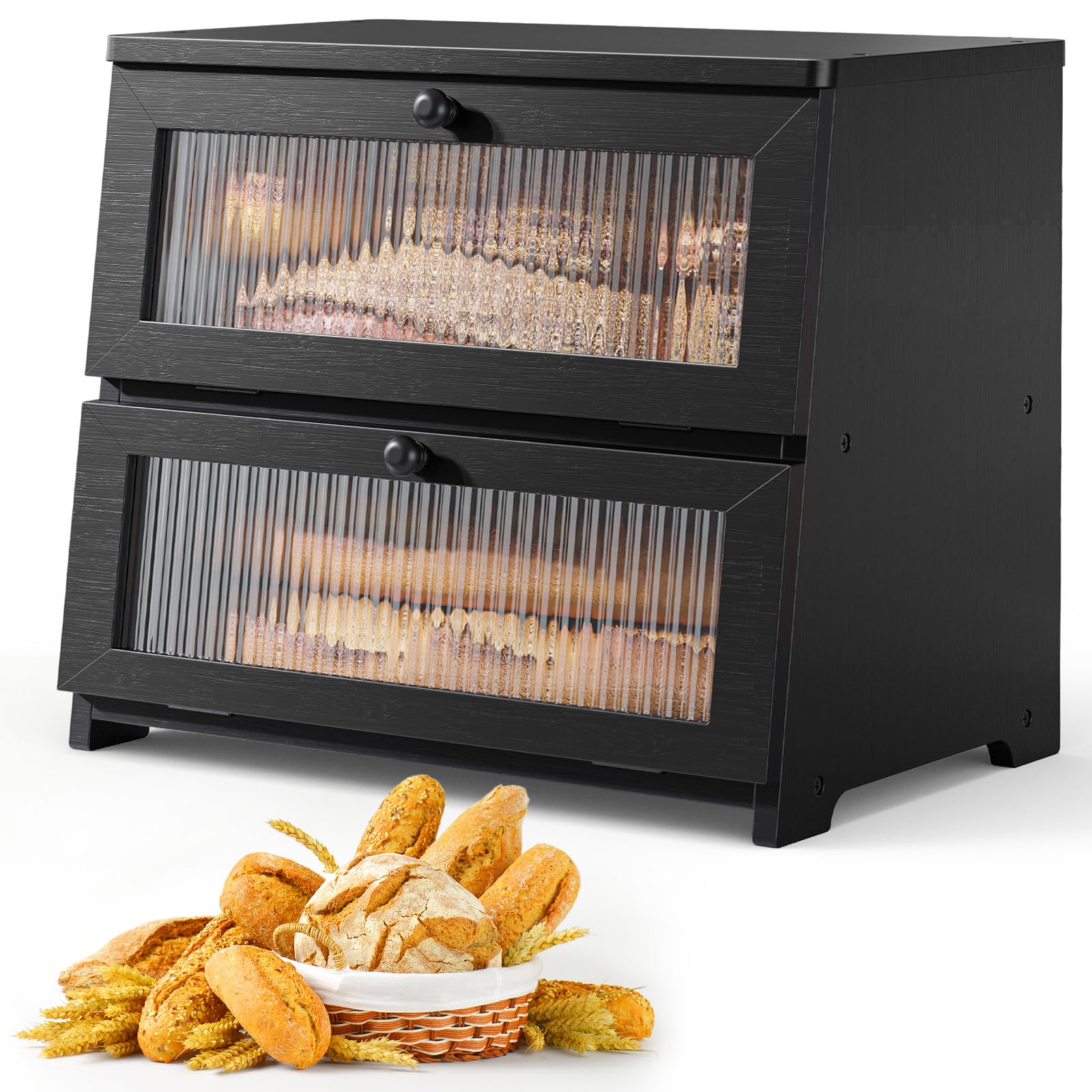 Kitsure bread box inside view demonstrates organized kitchen space and easy access