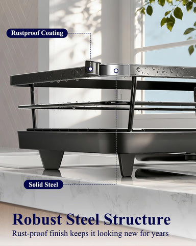 Kitsure compact rack fits small kitchens and sinks