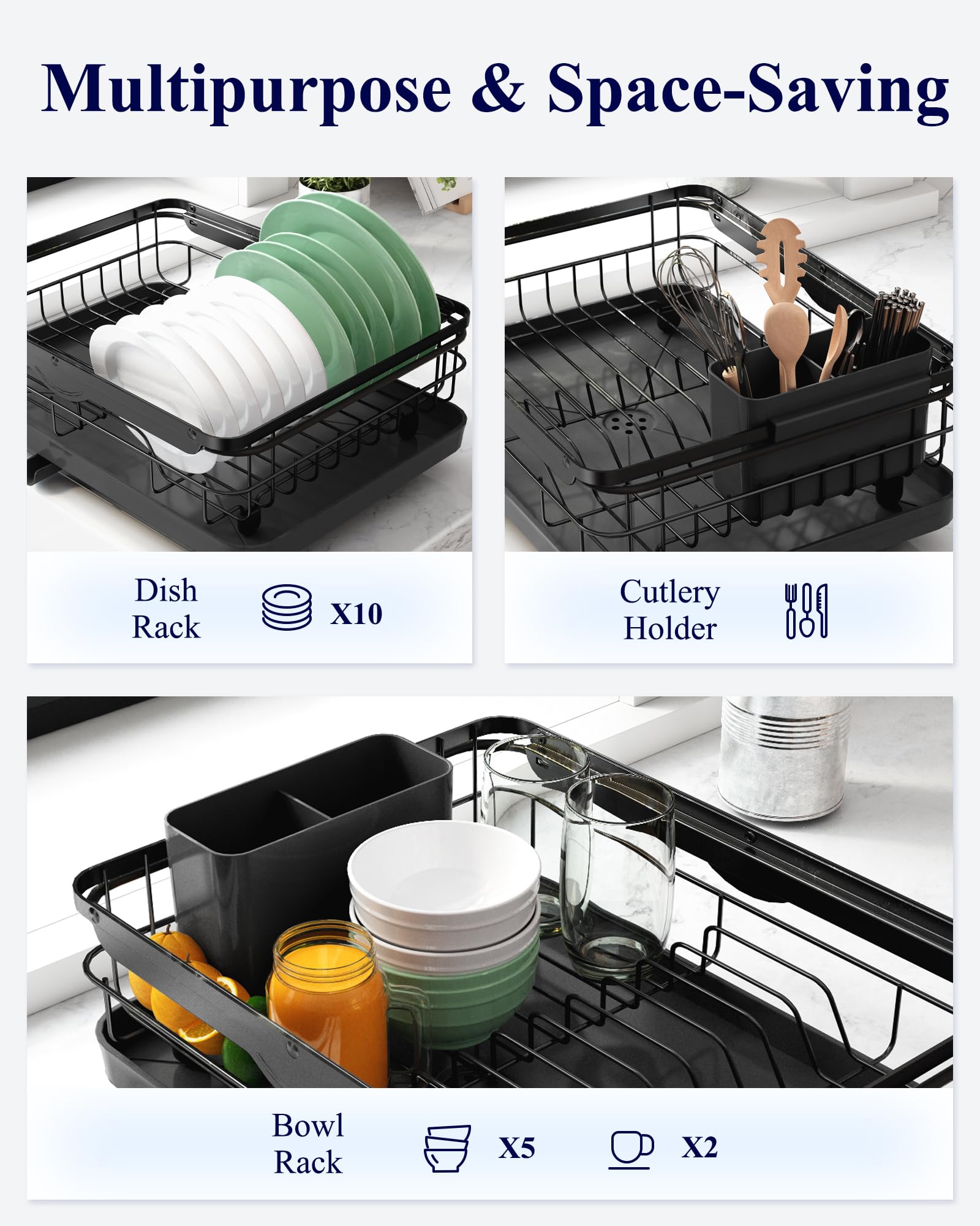 Kitsure cutlery holder keeps utensils organized for efficient drying.