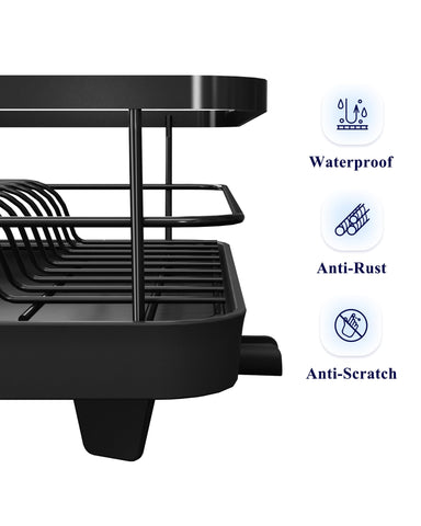 Kitsure dish drying rack scratch-resistant surface protects dishes and rack from wear.
