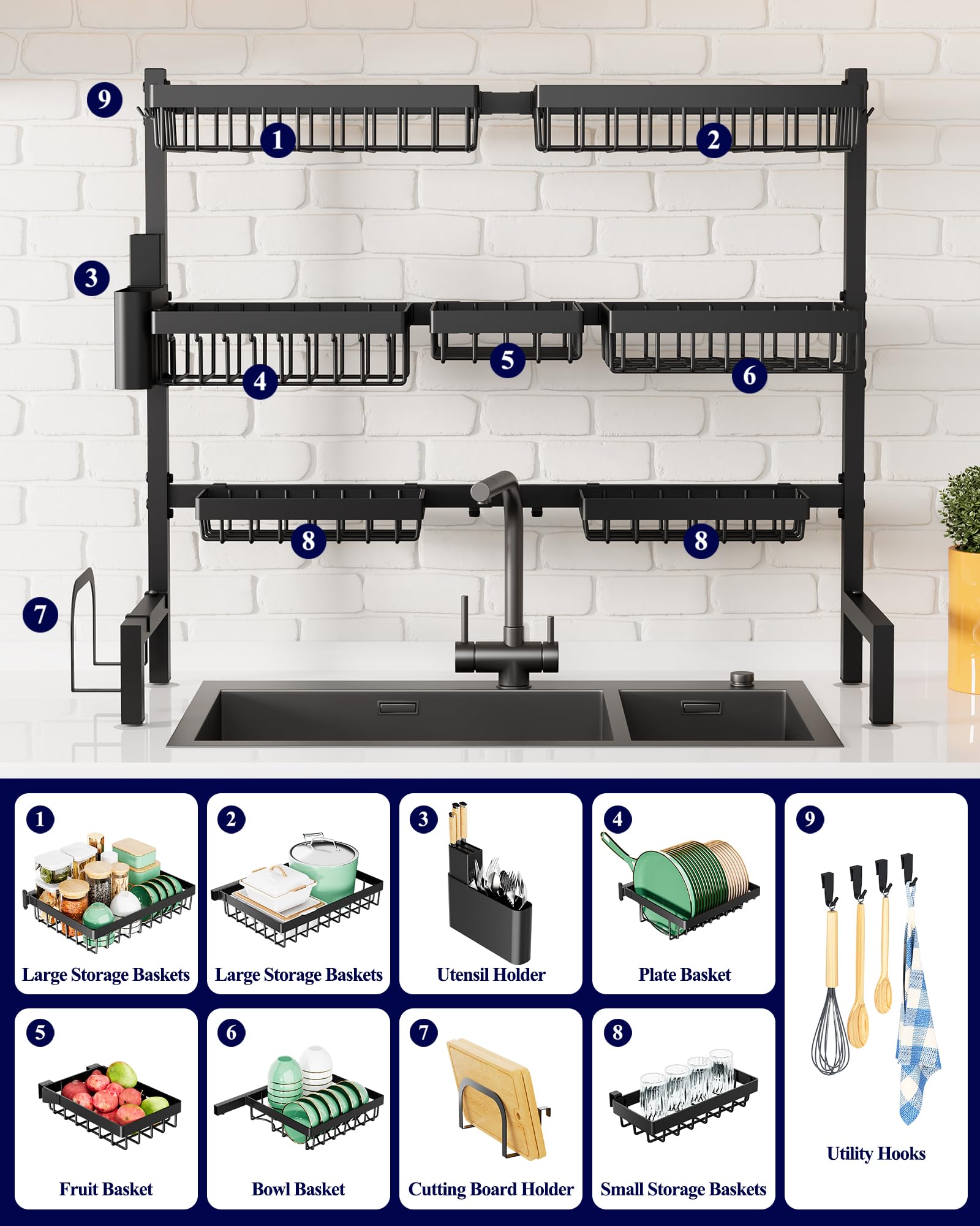 Kitsure knife holder and utensil tray keep tools dry and within reach