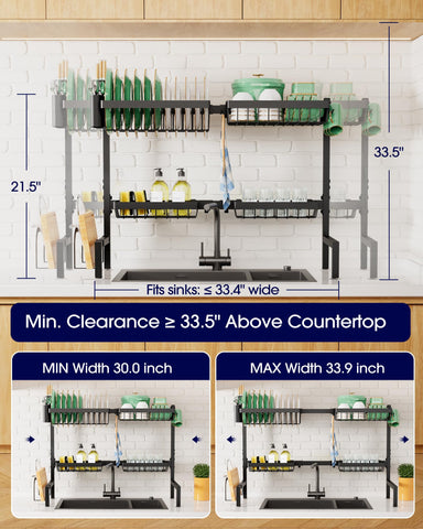 Kitsure two-tier storage holds bowls, plates, and glassware for quick air-drying