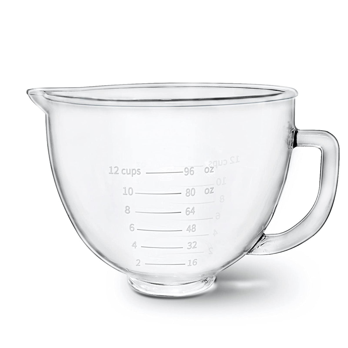 Kitwanda glass mixer bowl shows compatibility with multiple KitchenAid models for seamless use