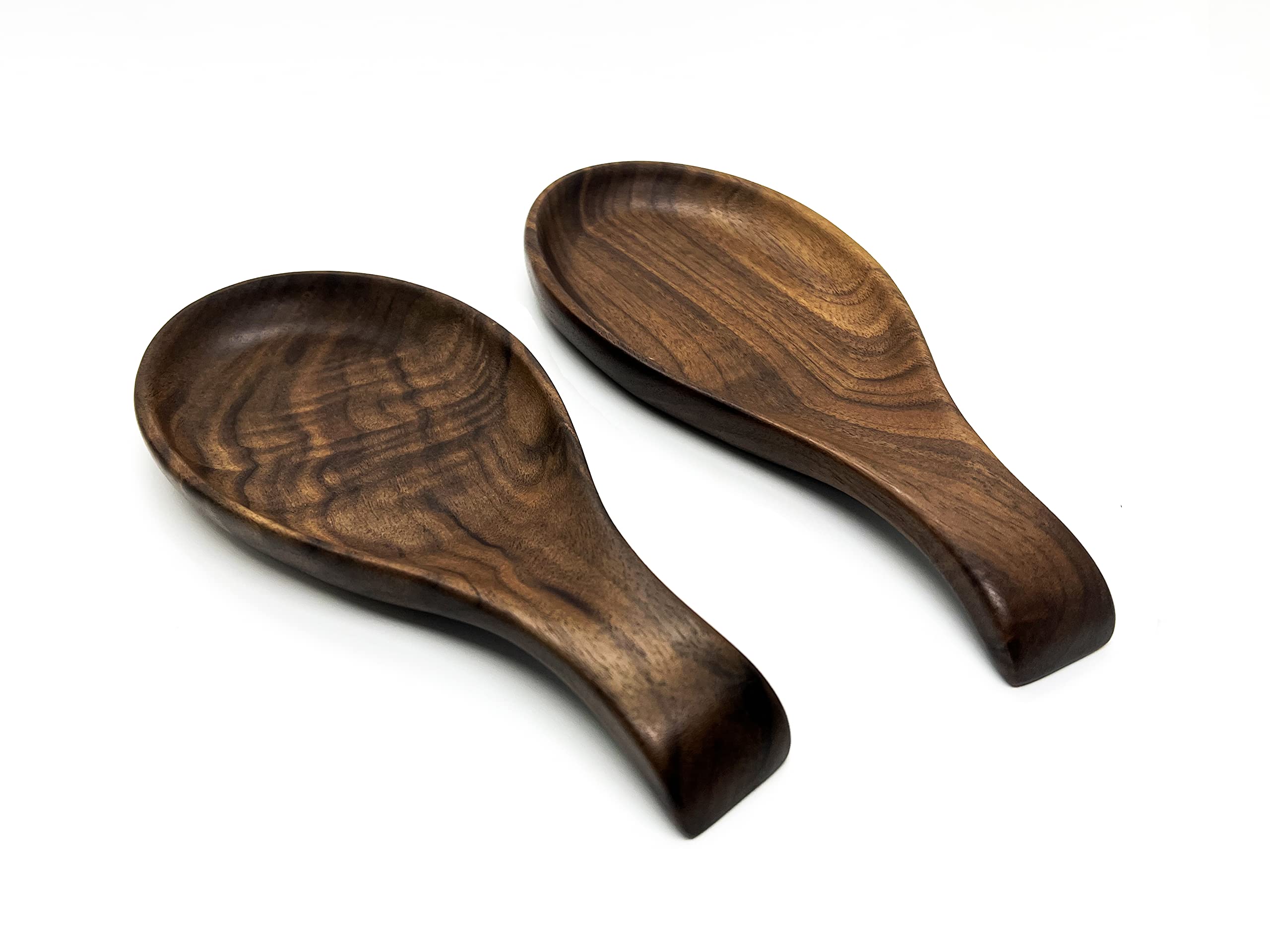 Kityemo walnut spoon rest easy-clean surface, simplifies post-cooking cleanup.
