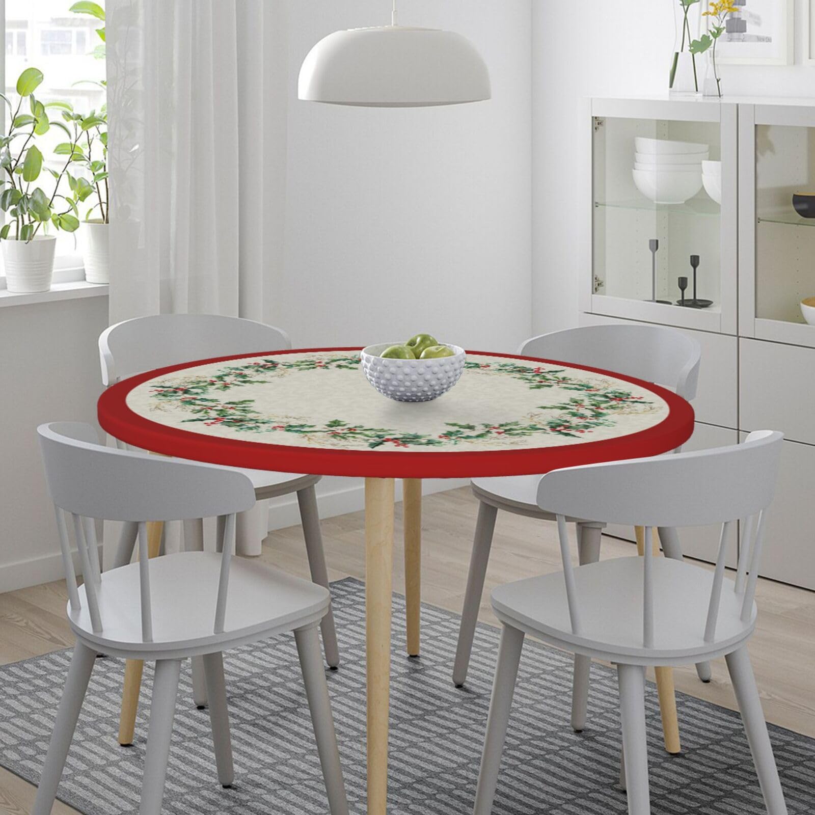 Damp-cloth care keeps the KiuLoam festive tablecloth looking fresh and reusable.