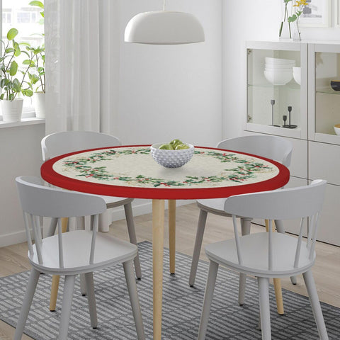 Damp-cloth care keeps the KiuLoam festive tablecloth looking fresh and reusable.