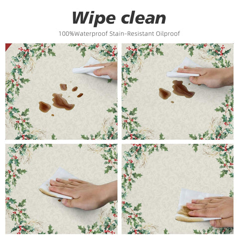 Elastic-edge fit keeps the KiuLoam tablecloth from shifting during meals.