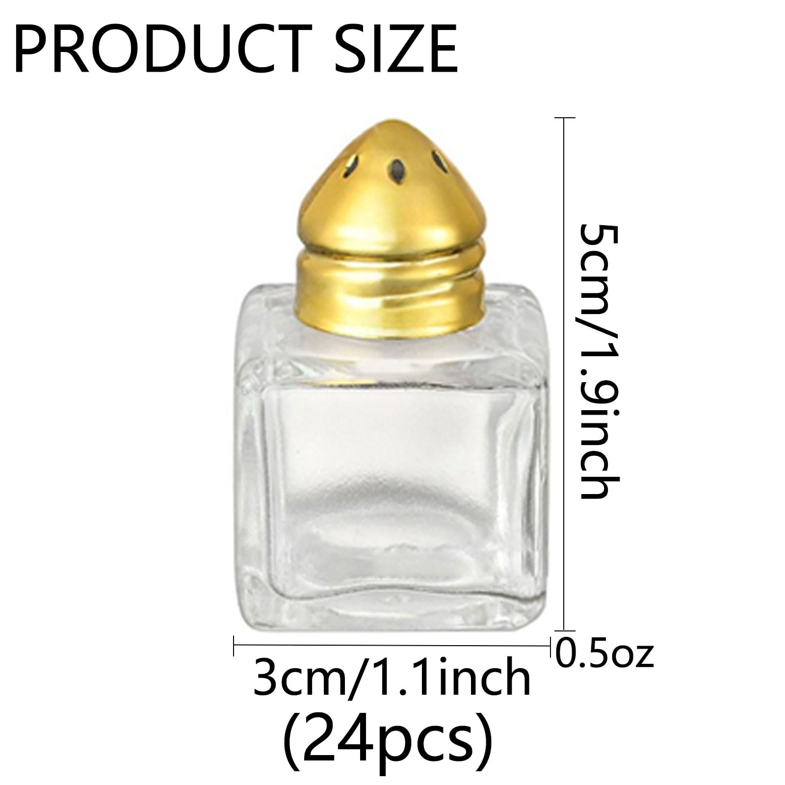 KIUSOWAYD mini cube pepper shaker with funnel, easy refill for salt and pepper.