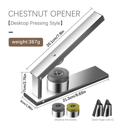 Kivinia Chestnut Cutter with steel finger guards protecting hands
