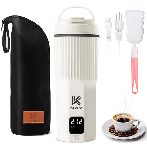 KIVRA Travel Kettle 450ml body, compact for easy packing on trips and commuting.