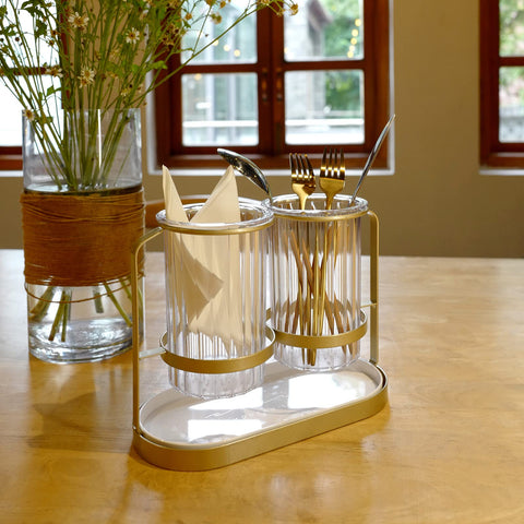 Kivsty Silverware Caddy with Draining Holes dries utensils quickly after use