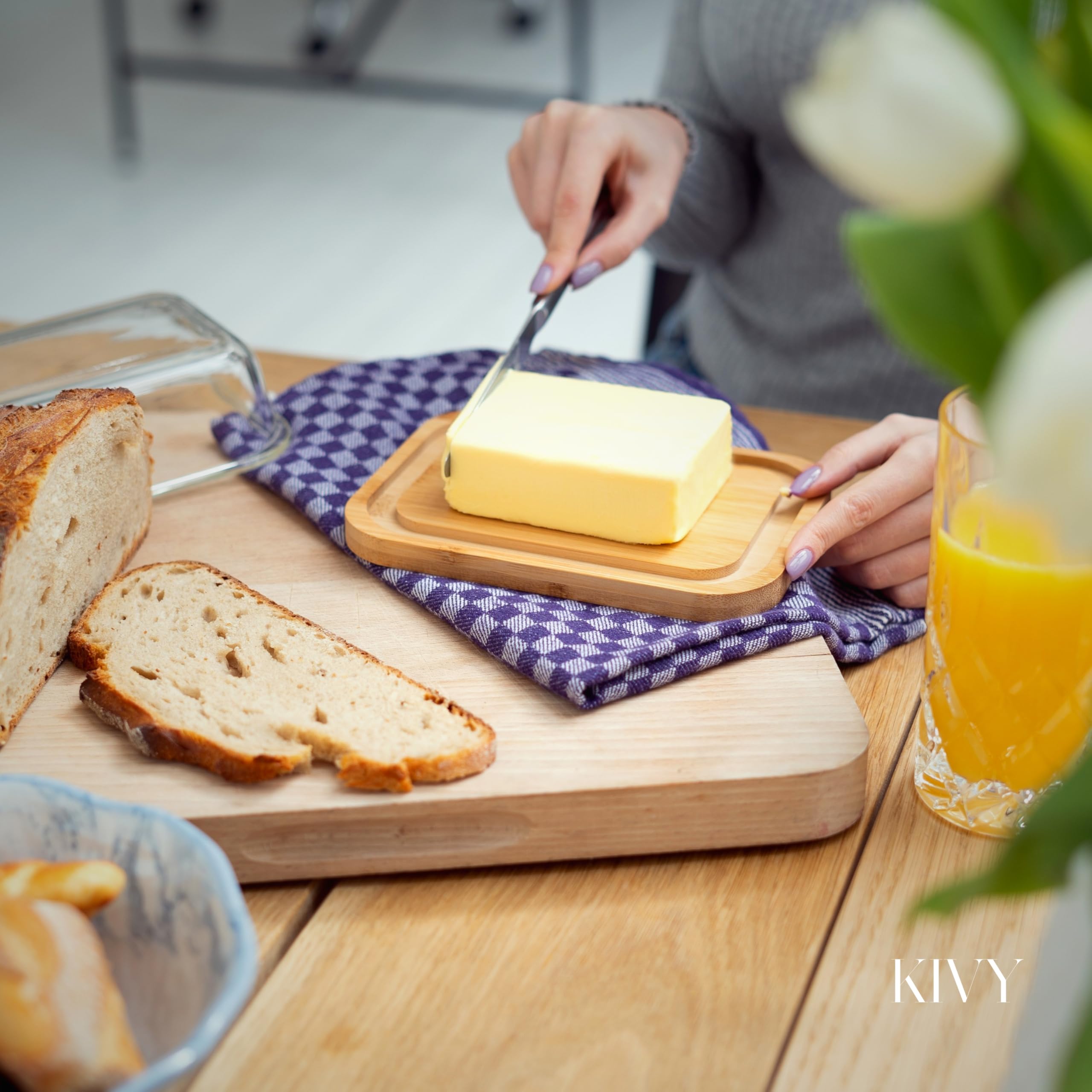 KIVY butter dish lid is dishwasher-safe for quick cleanup