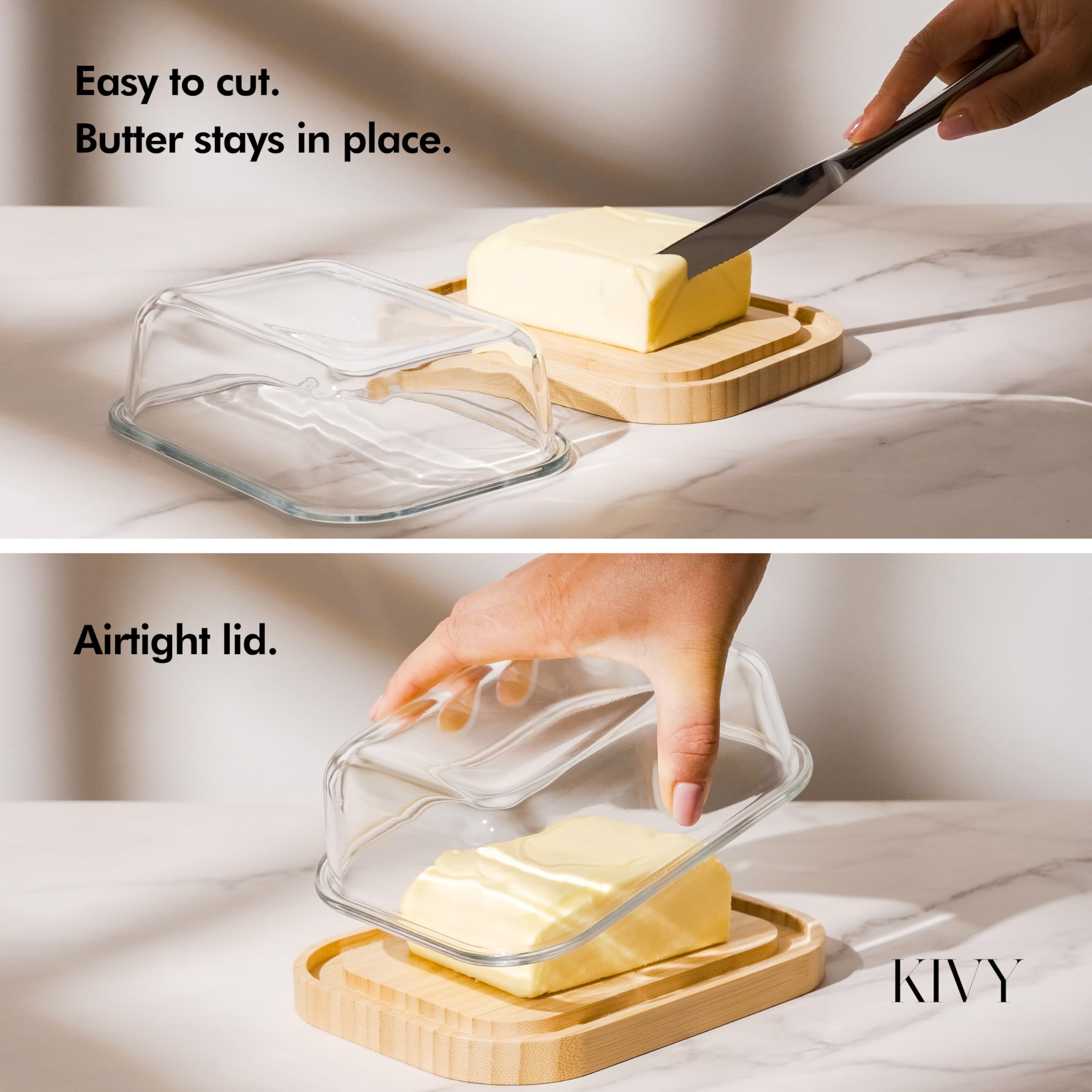 KIVY butter dish with glass lid, easy to clean in a busy kitchen