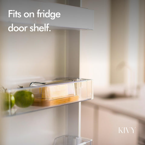 KIVY butter dish on fridge door shelf for convenient access