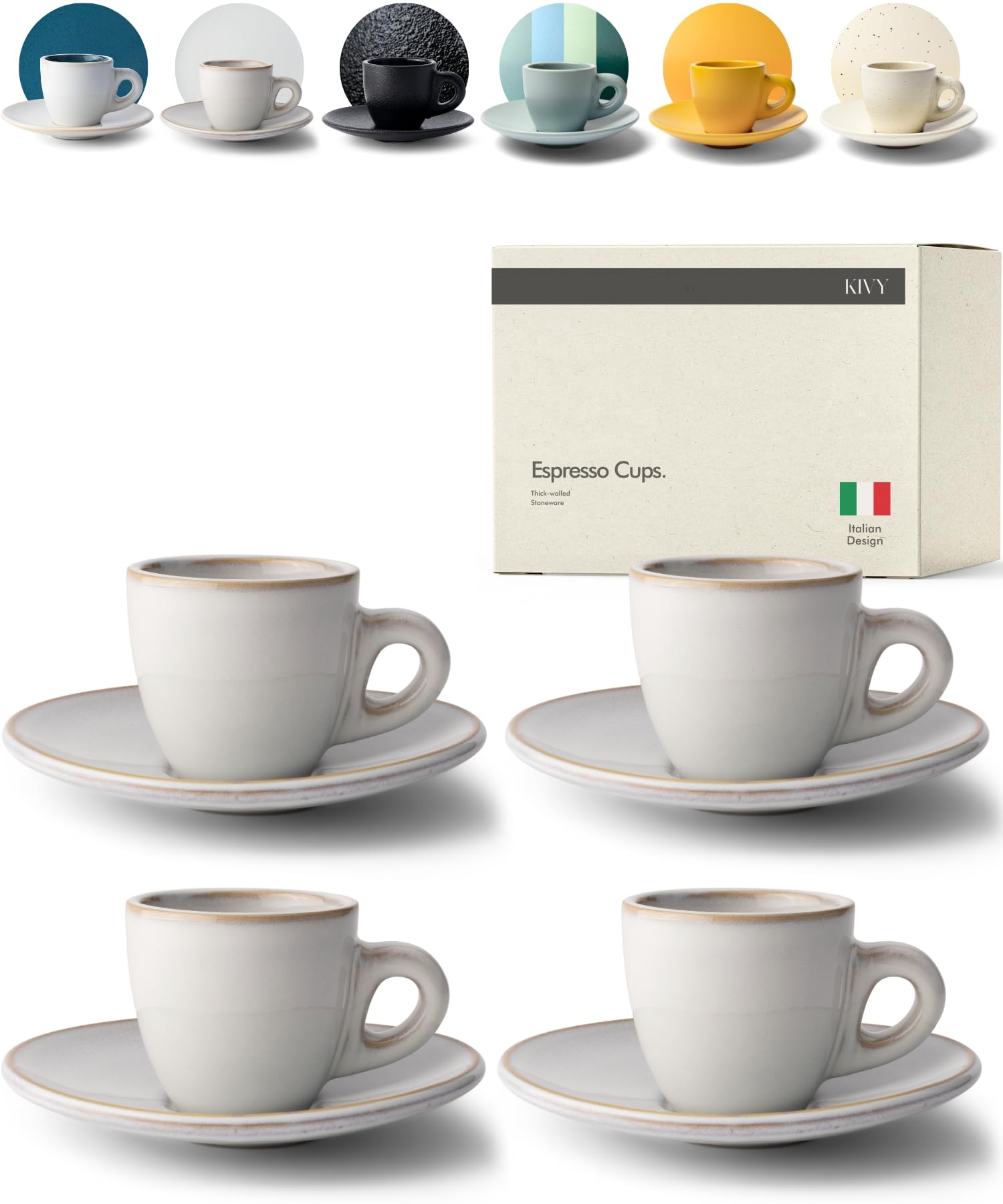 KIVY espresso cups set of 4 in Italian design for authentic coffee moments.