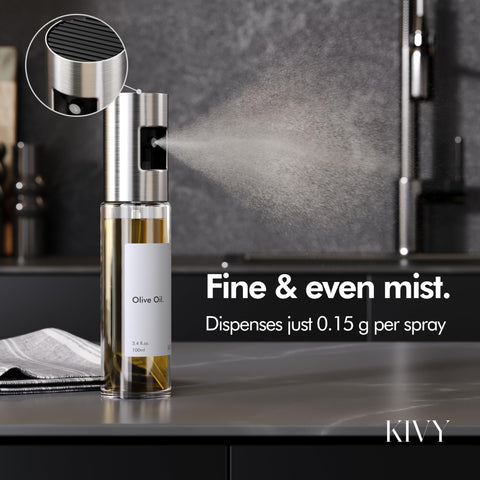 KIVY sprayer with waterproof labels for quick oil or vinegar choice.