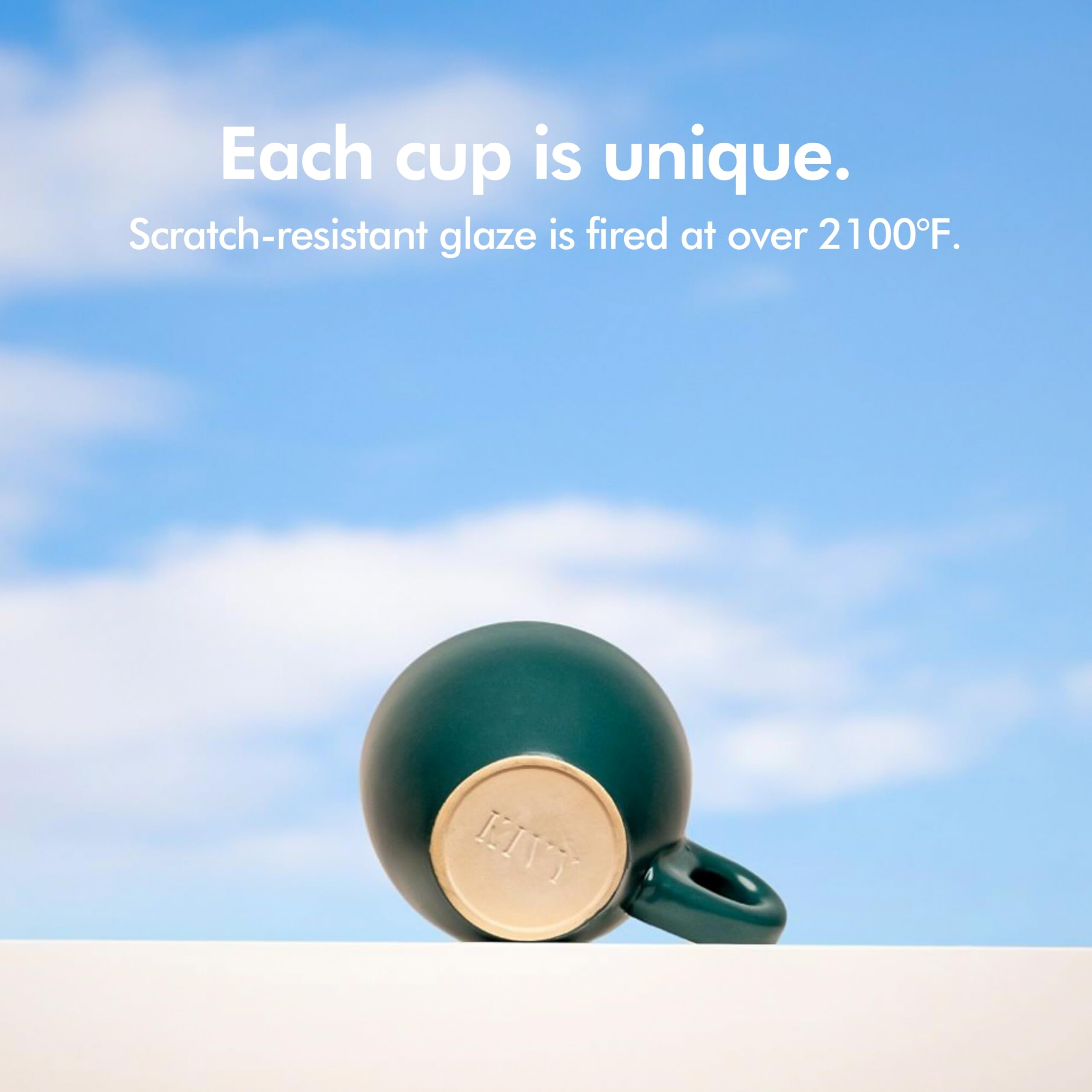 KIVY heat-retentive stoneware keeps espresso warm between sips.