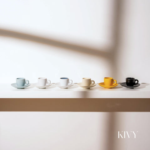 KIVY Italian-style espresso cups enhance crema and tasting rituals.