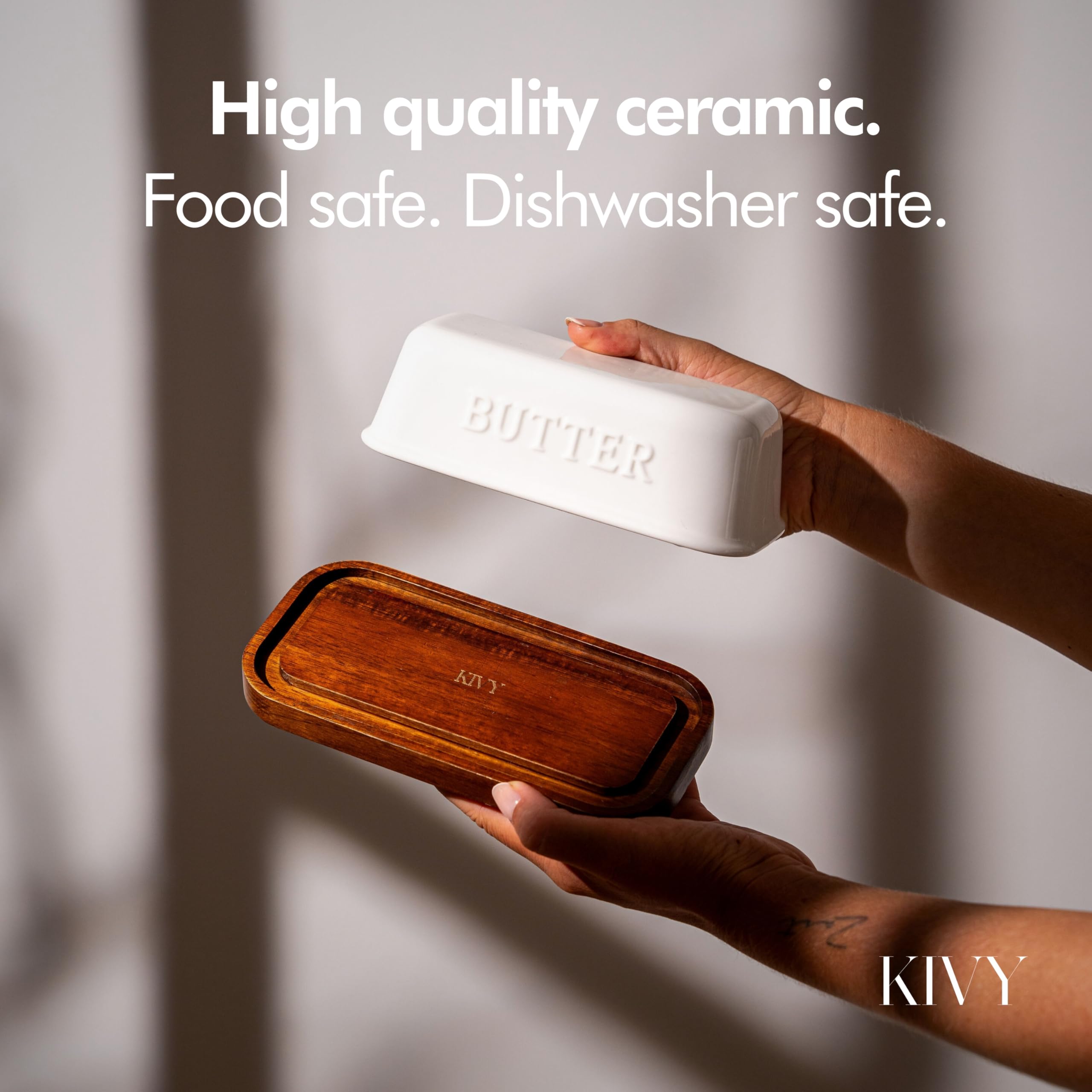 KIVY butter dish in fridge or on counter for quick access to soft butter.