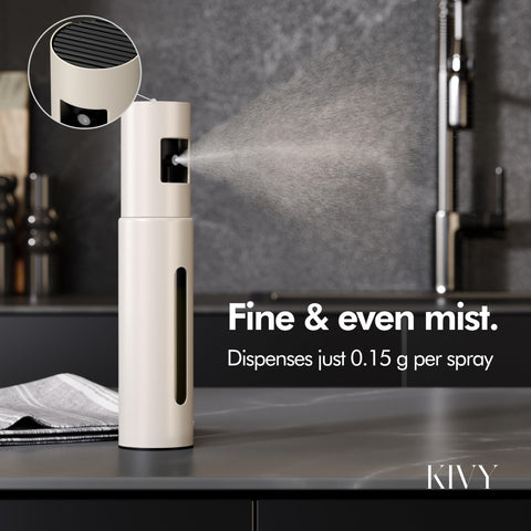 KIVY oil sprayer with stainless steel body shows durability and light protection.