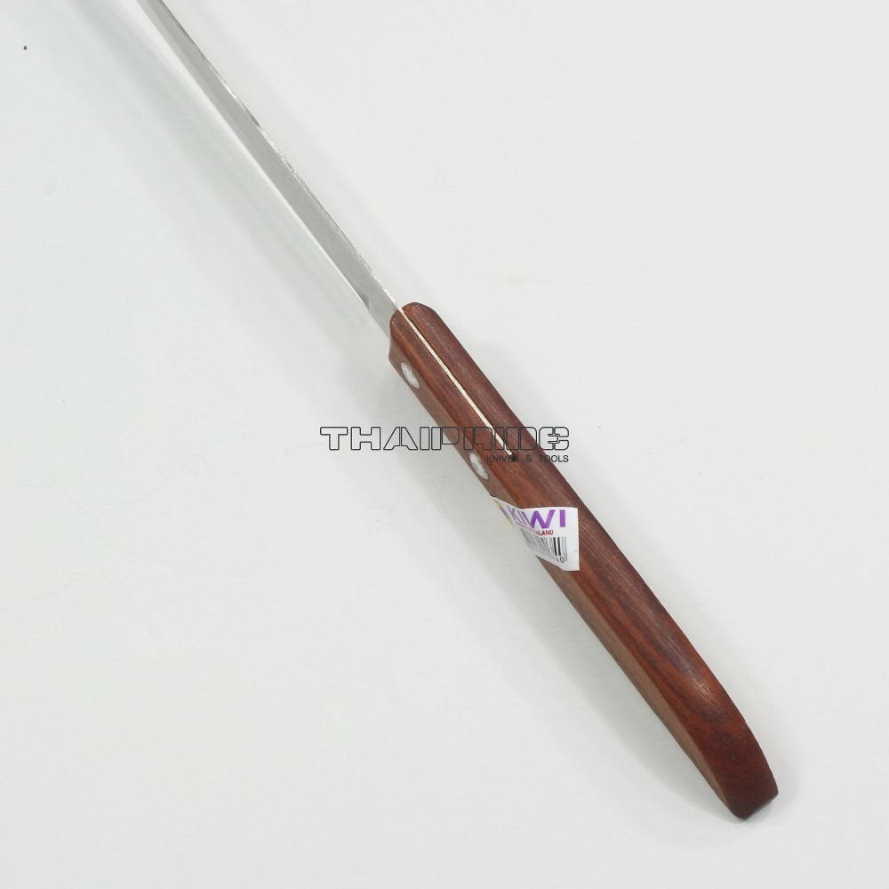 Kiwi 502 stainless blades shine, ideal for precise slicing in Thai cooking