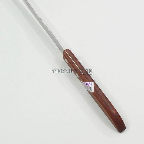 Kiwi 502 stainless blades shine, ideal for precise slicing in Thai cooking