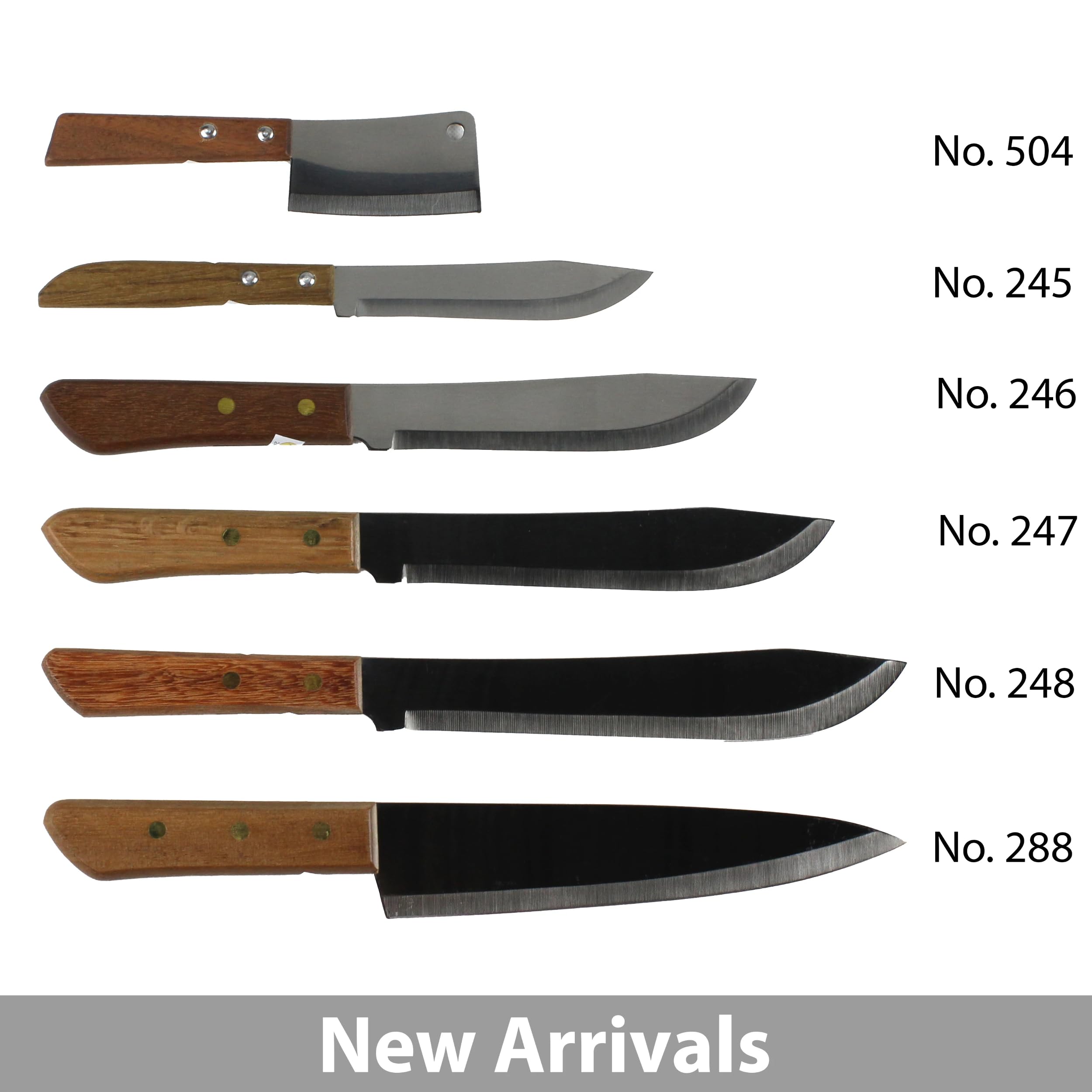 Kiwi-brand knife with hardened and tempered edge close-up.