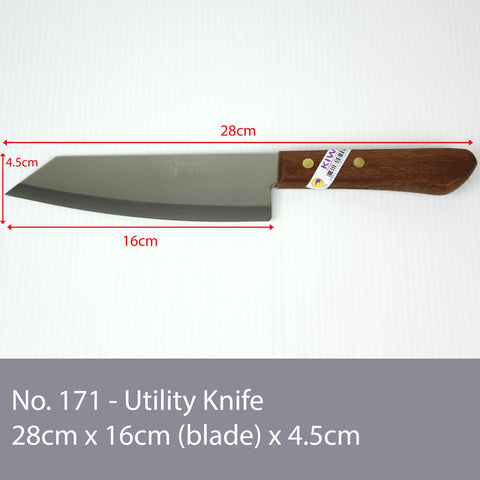 KIWI chef knife #22 cutting vegetables demonstrates versatile prep capabilities.