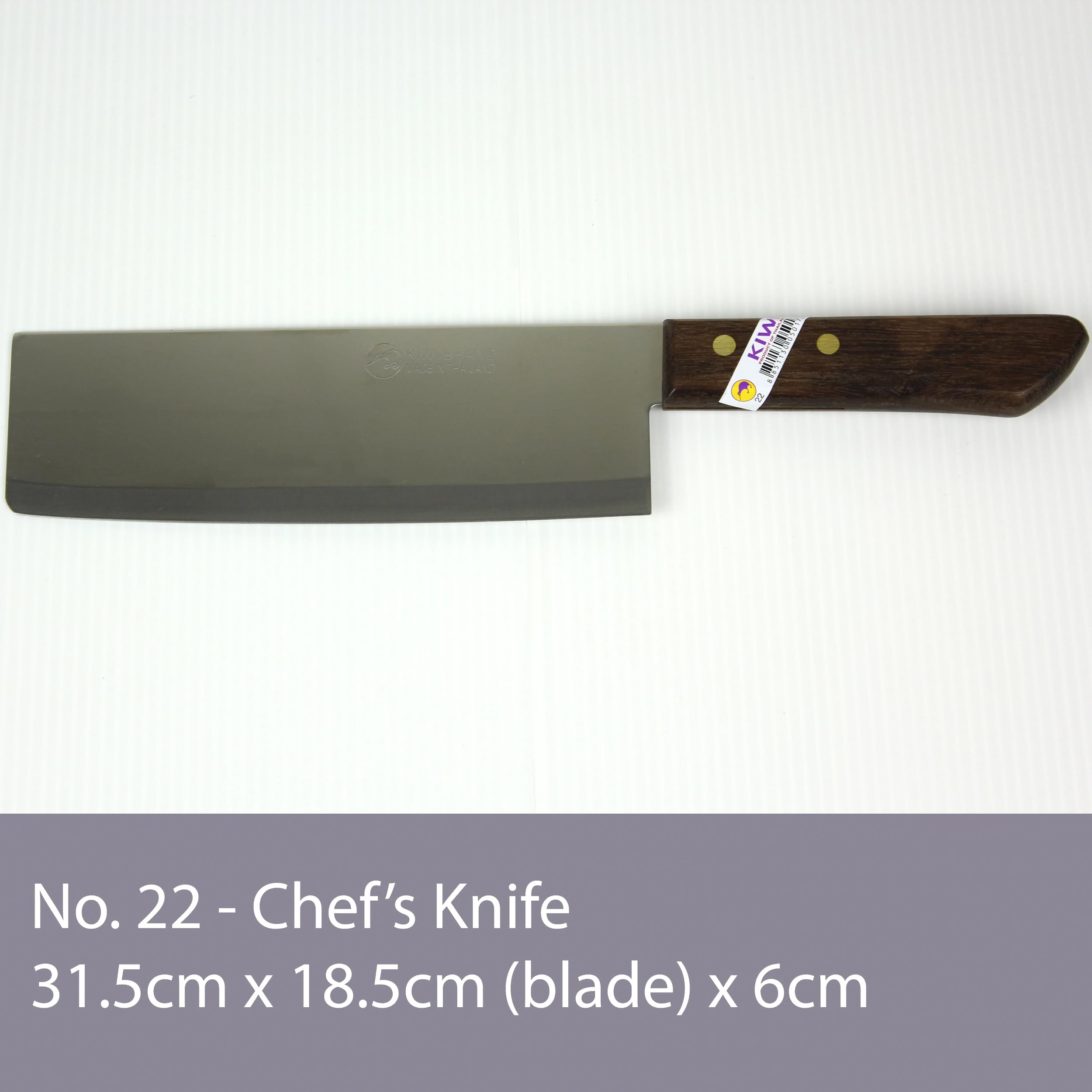 KIWI chef knife #22 slicing meat for even, thin portions.