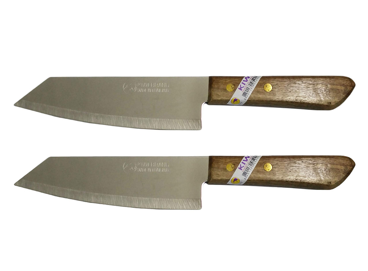 Kiwi DeBa-style flexible knife set in stainless steel for precise home kitchen tasks.