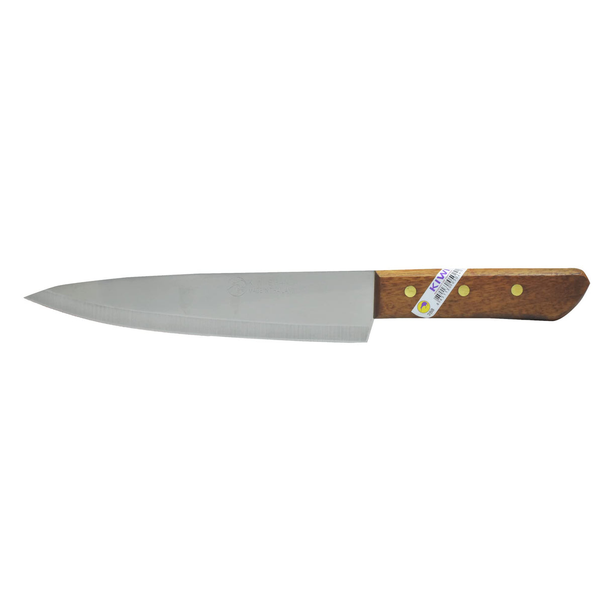 Kiwi Knife with an 8-inch blade and brown handle for precise home slicing.