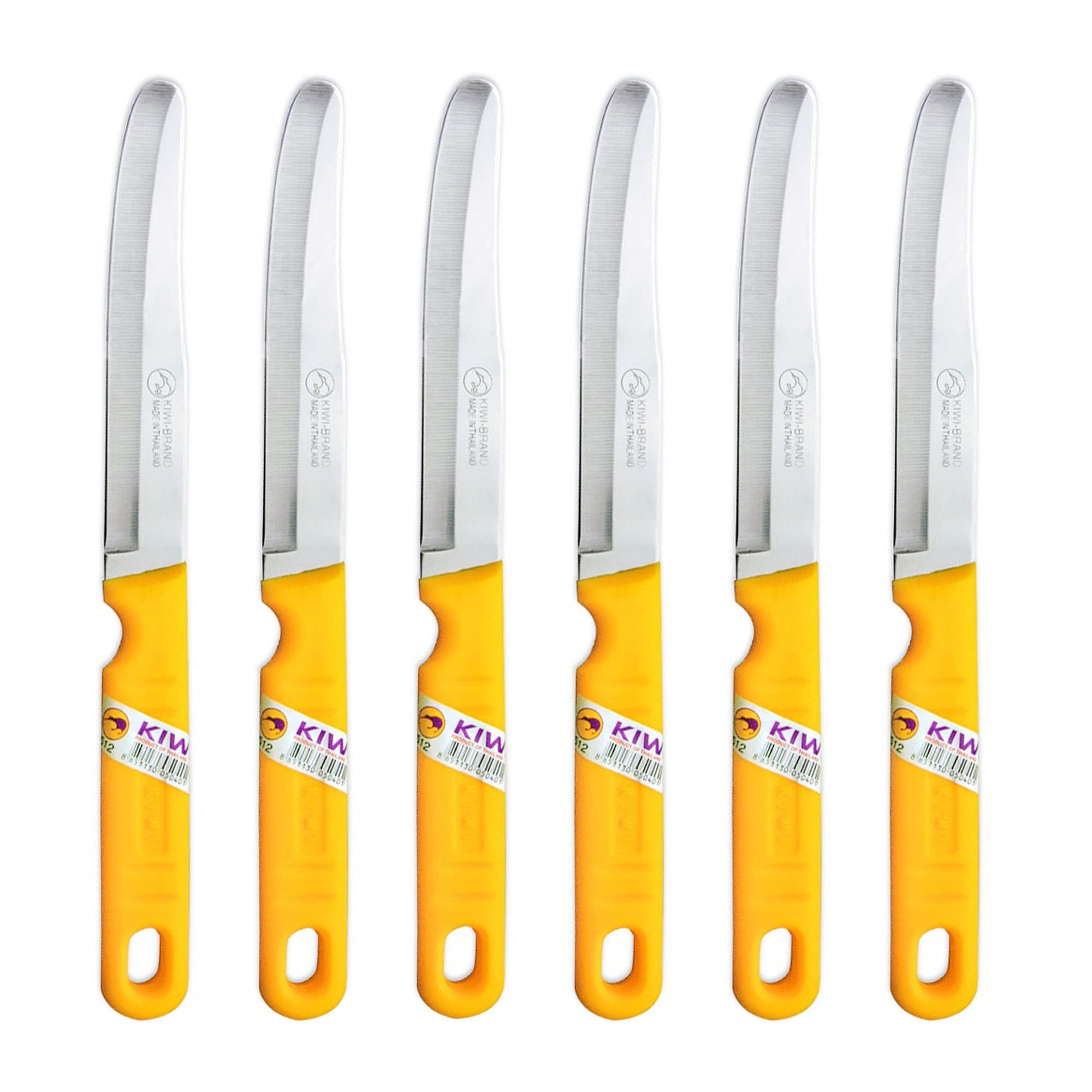 Kiwi SET 512 knives with silver blades and yellow handles for precise fruit prep.