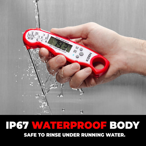 KIZEN IP67 waterproof design cleans easily after grilling