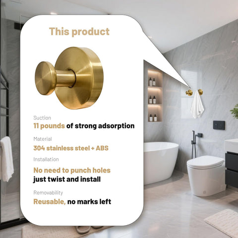 KJMAQI gold easy installation and removal on smooth surfaces.