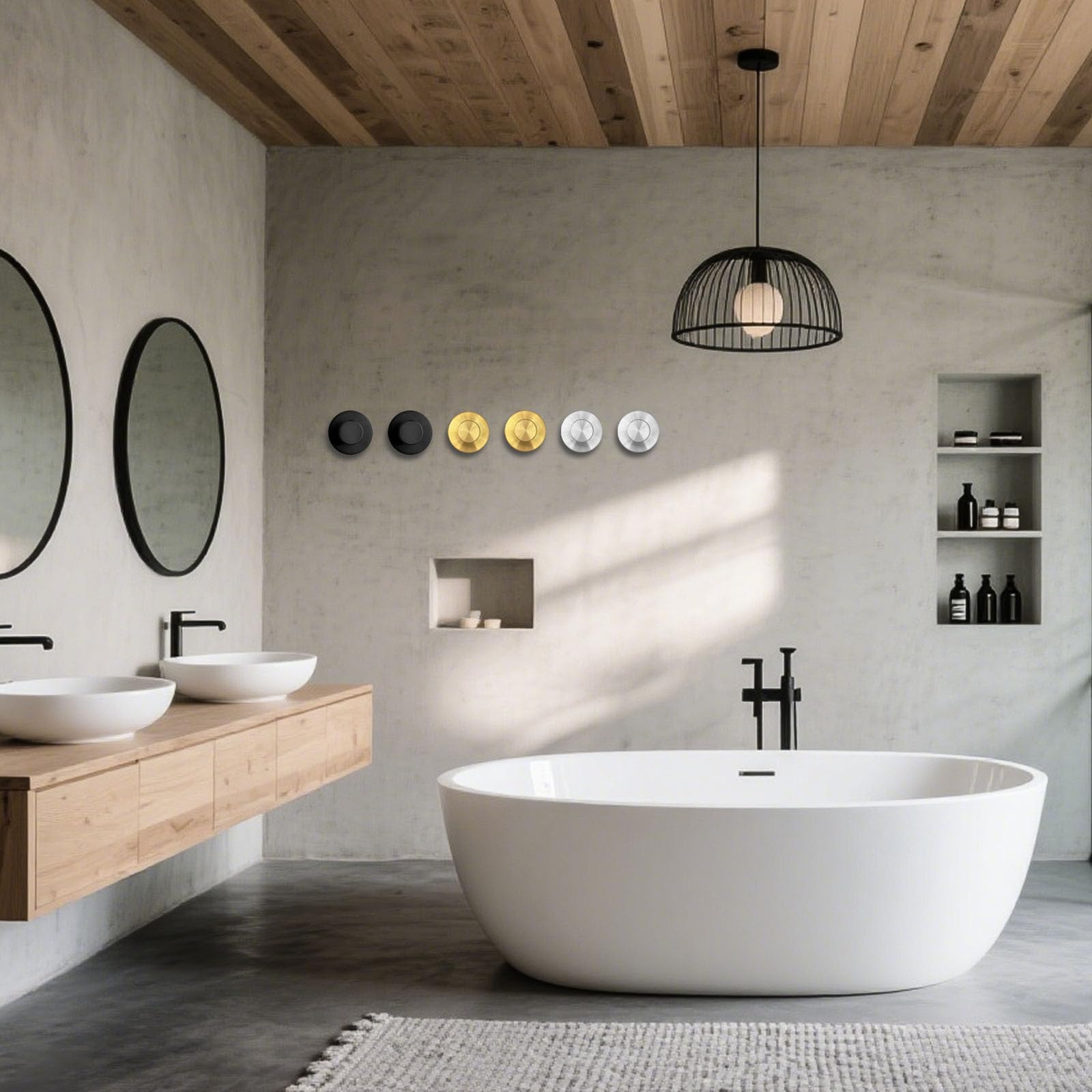 KJMAQI gold shower suction hook adheres to glass for towels or accessories.