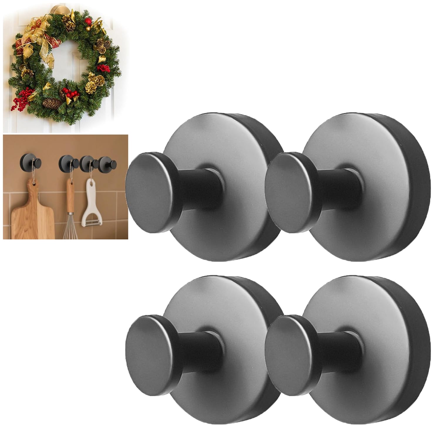 KJMAQI no drill suction hook for door wreaths secures decor without damage