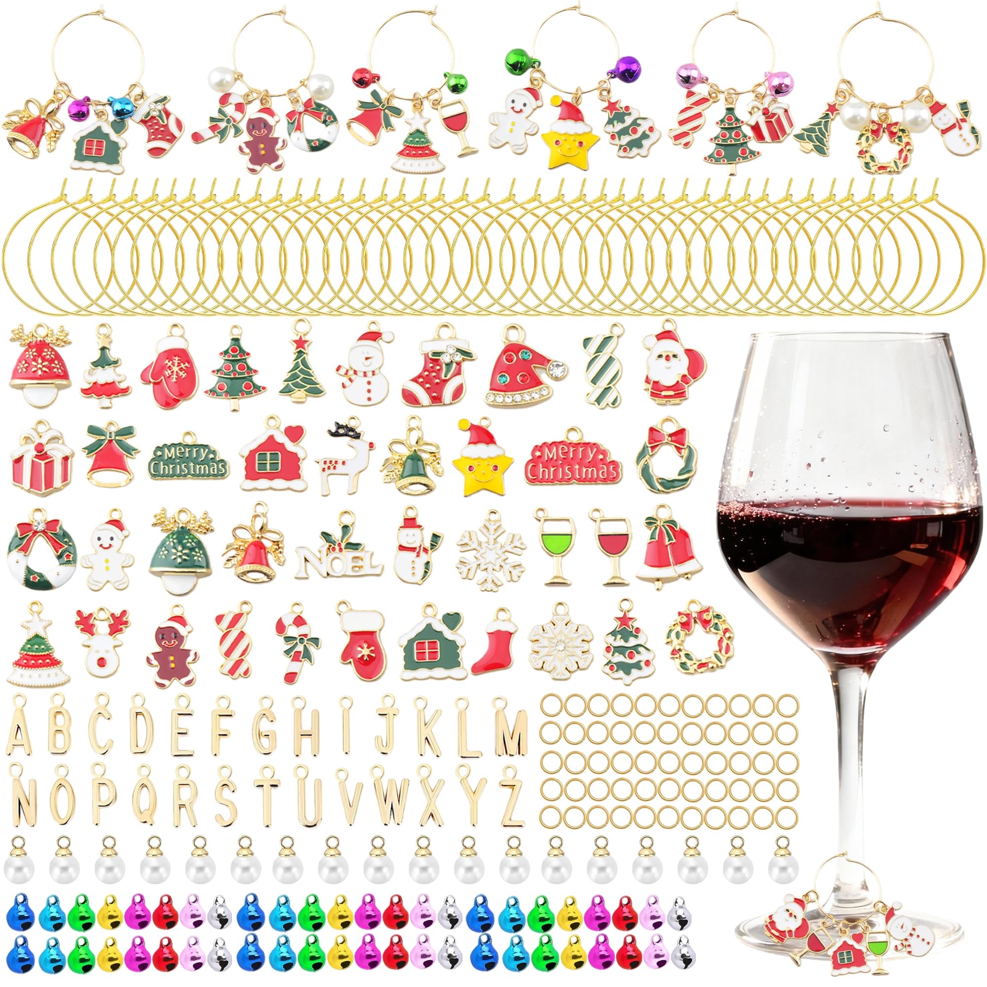 KJML DIY wine charms featuring shells for festive stem glass markers