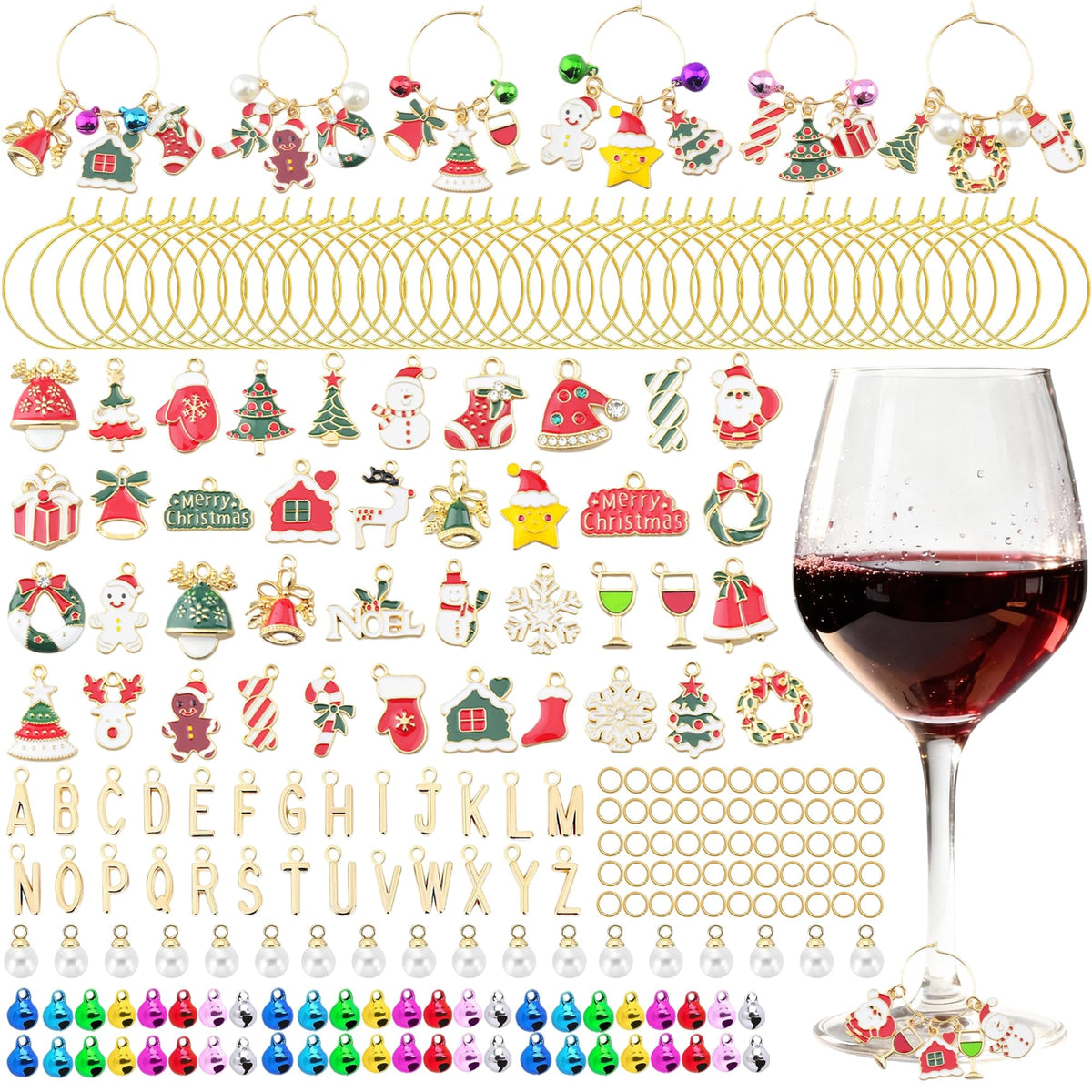 KJML DIY wine charms featuring shells for festive stem glass markers