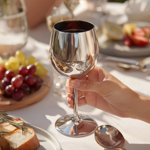 K&K Home two-piece wine glass set for indoor and outdoor entertaining.